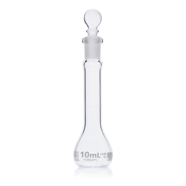 Globe Scientific Flask, Volumetric , Globe Glass, 10mL, Class A, To Contain (TC), ASTM E288, 6/Box 8200010 - main